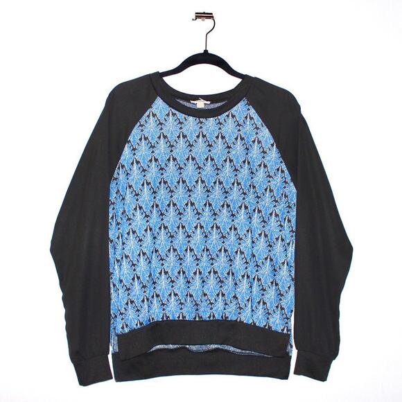 Chiffon Sleeve Sparkle Crewneck Size Large - Picture 1 of 3